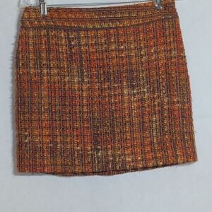 Outback Red Sz S Chic Multicolor Tweed Skirt
